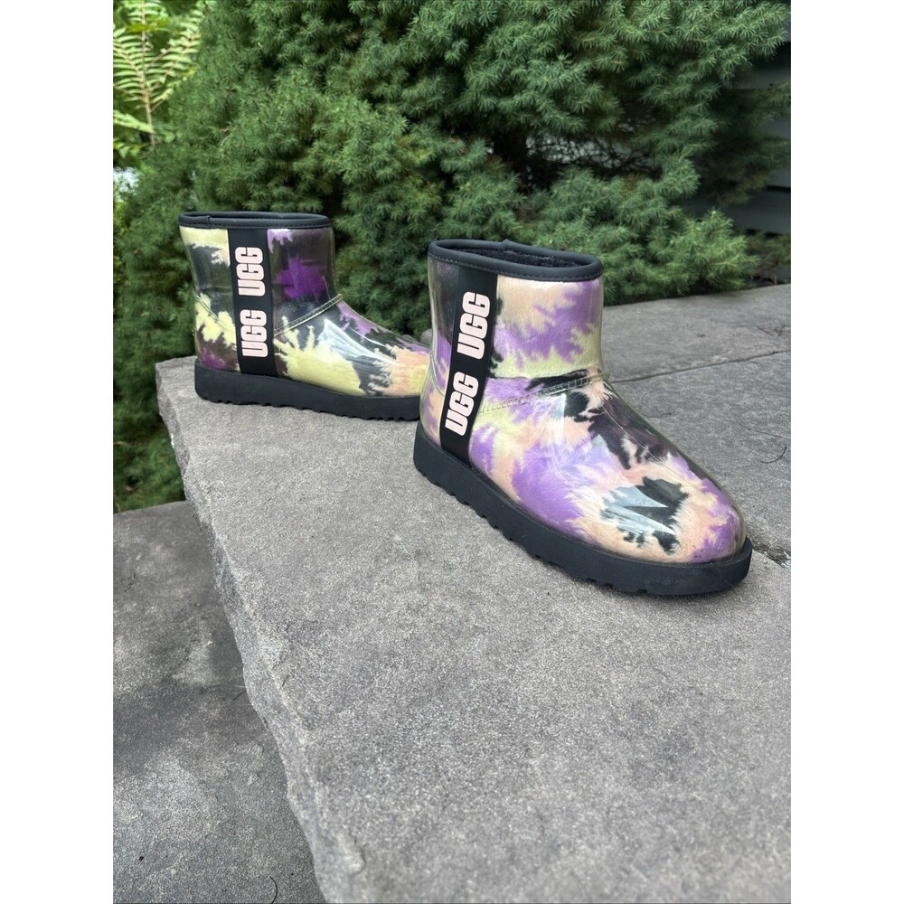 UGG Women’s Clear Tie dye Rain Boots Size 6 Brand New 1118462